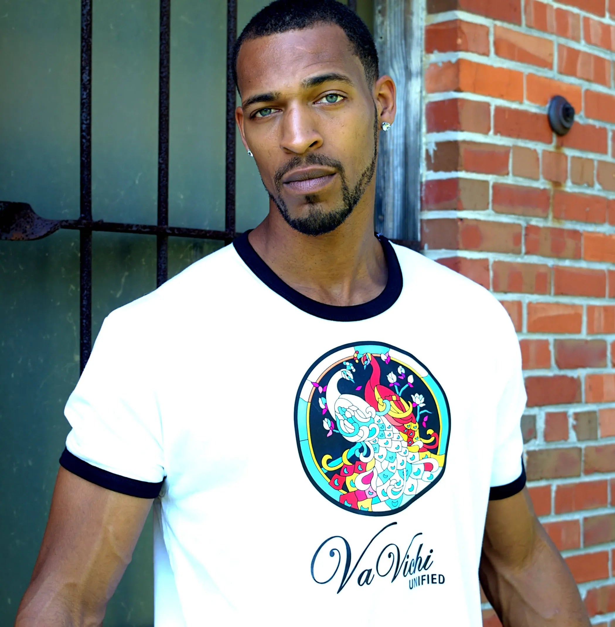 Men's VaVichi Stain Glass Ringer Tee