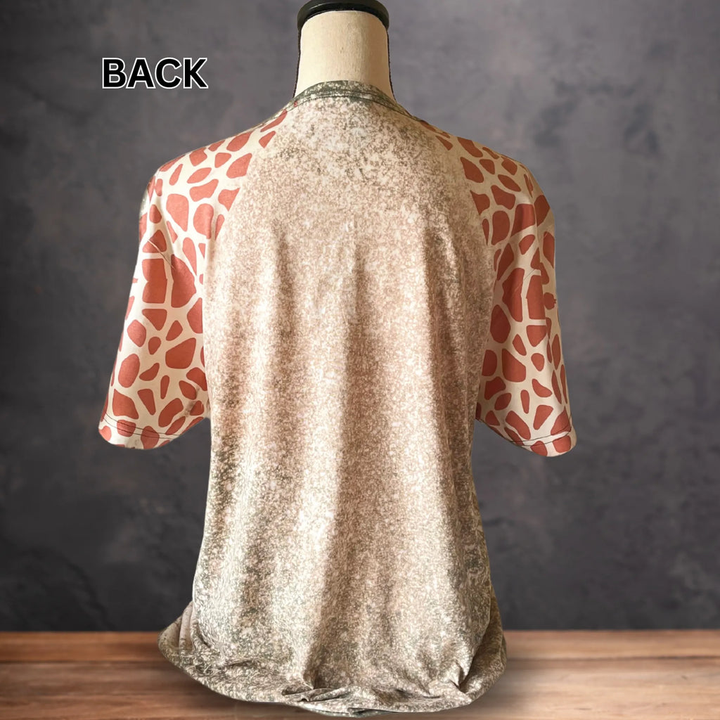 MOMMY LIFE COFFEE STRONG | Animal Print Sleeves T-Shirt