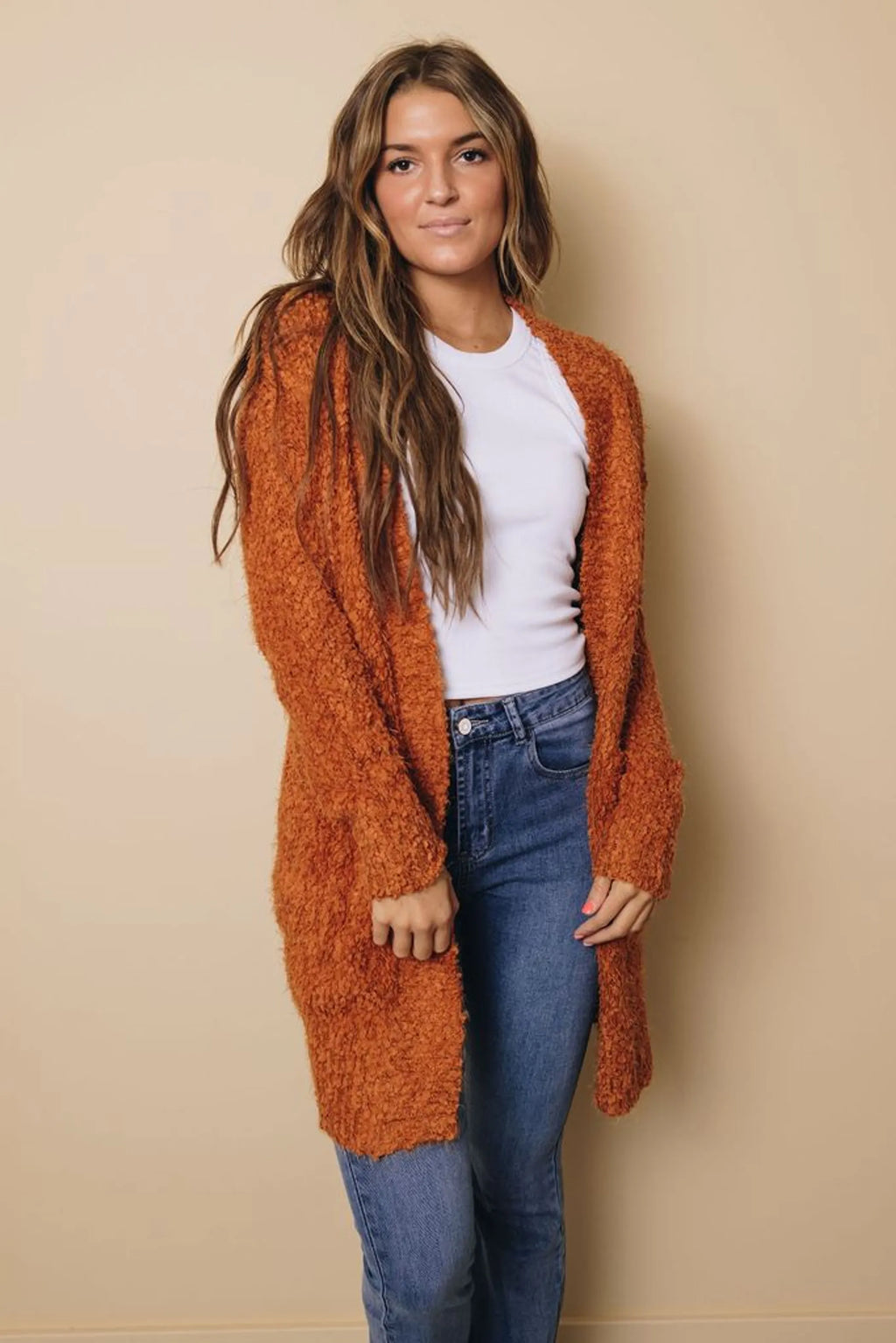 Carlton Fuzzy Knit Cardigan