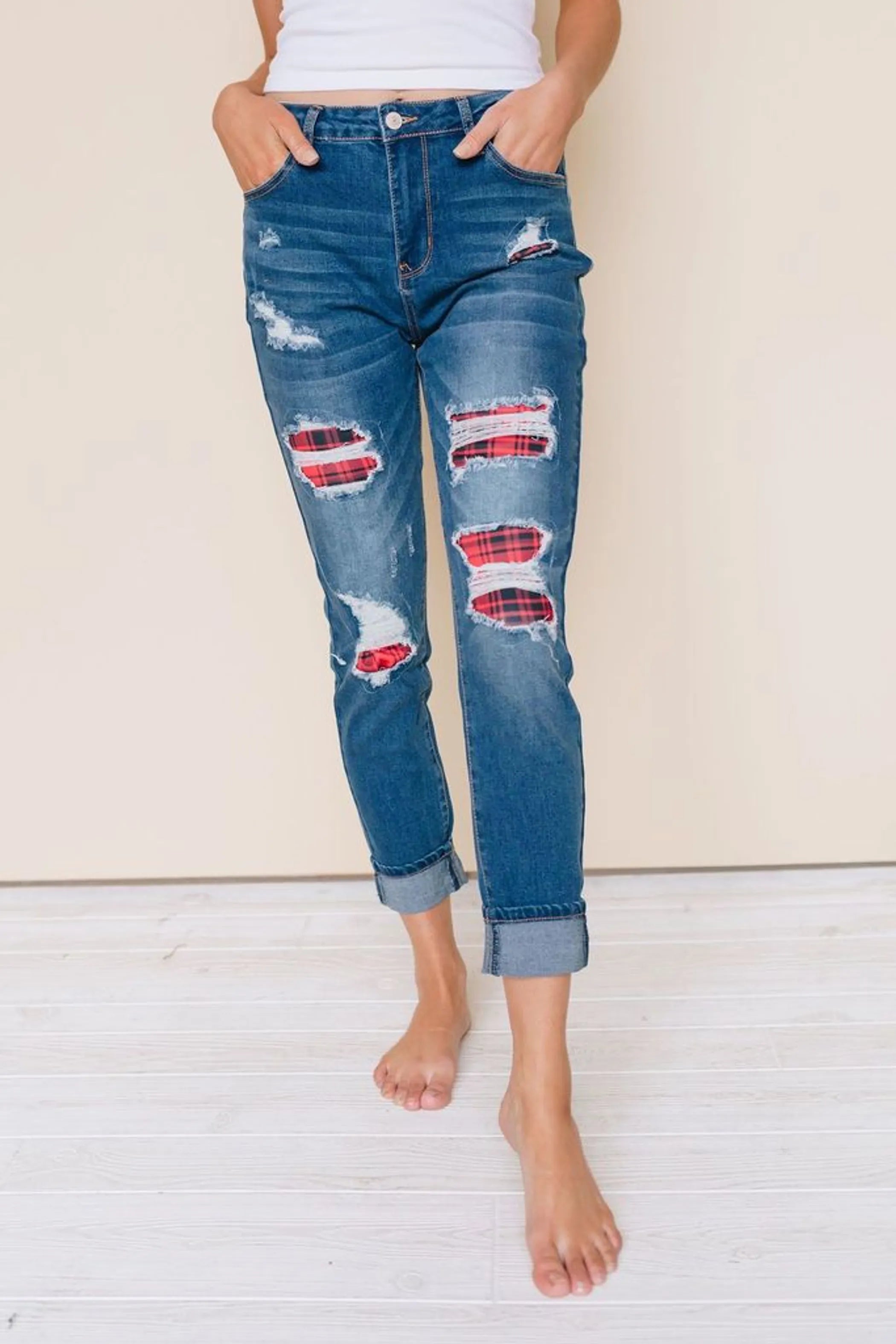 Bold New Me Patched Jeans