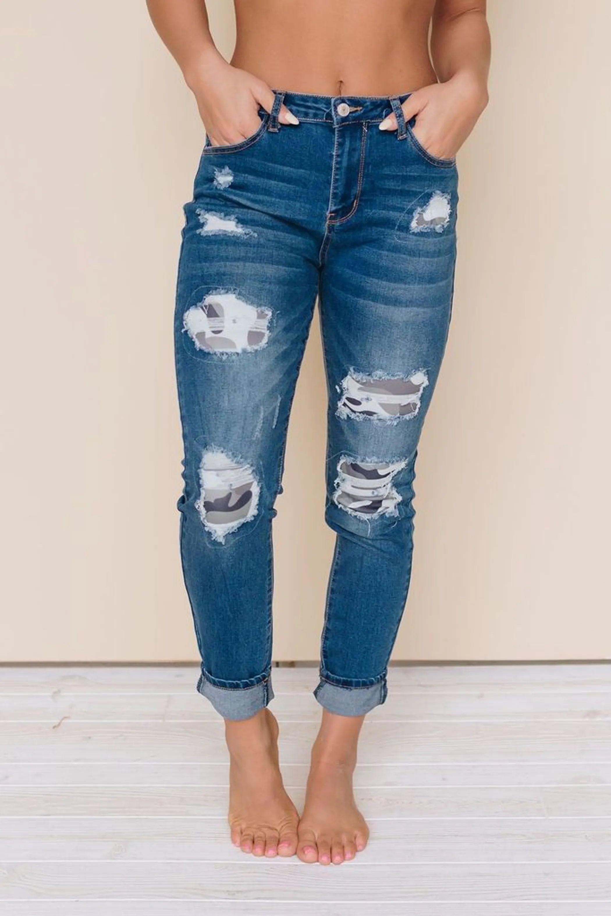 Bold New Me Patched Jeans